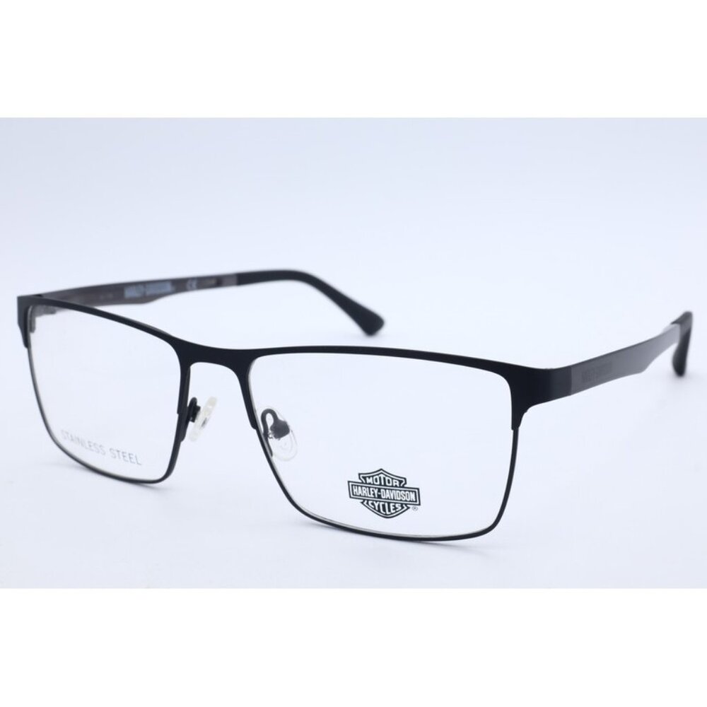 HARLEY-DAVIDSON HD 0795 002 Square Matte Black Eyeglasses Clear Lenses 56mm